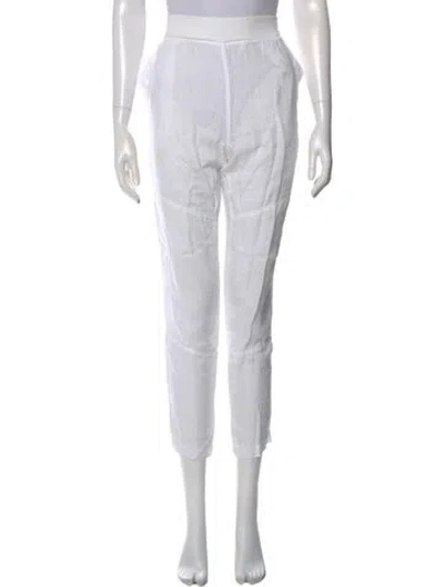 Pre-owned James Perse Linen Skinny Leg Pants In White