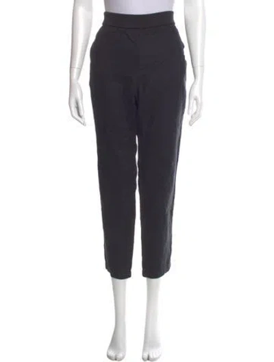 Pre-owned James Perse Linen Straight Leg Pants In Black