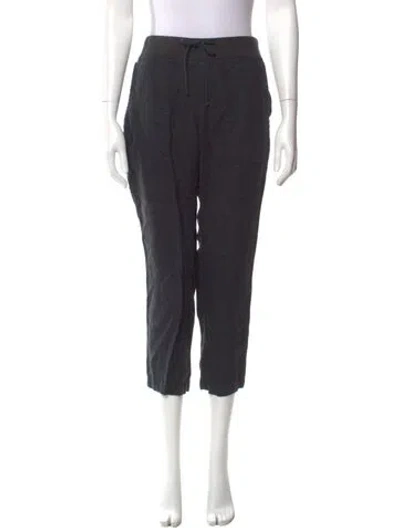 Pre-owned James Perse Linen Straight Leg Pants In Black