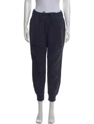 Pre-owned James Perse Linen Straight Leg Pants In Black