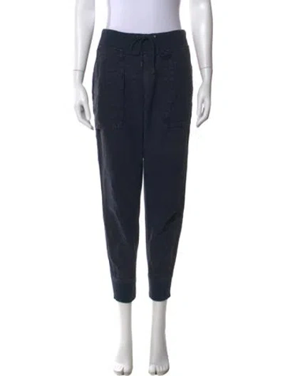 Pre-owned James Perse Linen Straight Leg Pants In Black
