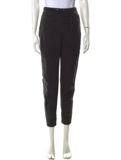 Pre-owned James Perse Linen Straight Leg Pants In Black