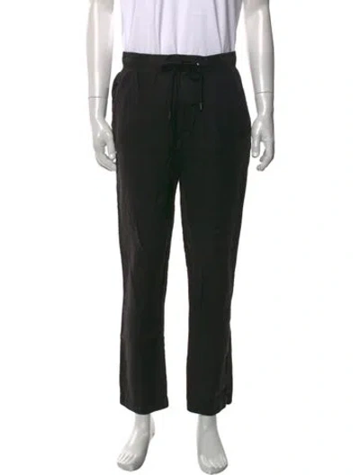 Pre-owned James Perse Linen Straight Leg Pants In Black