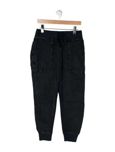 Pre-owned James Perse Linen Straight Leg Pants In Black