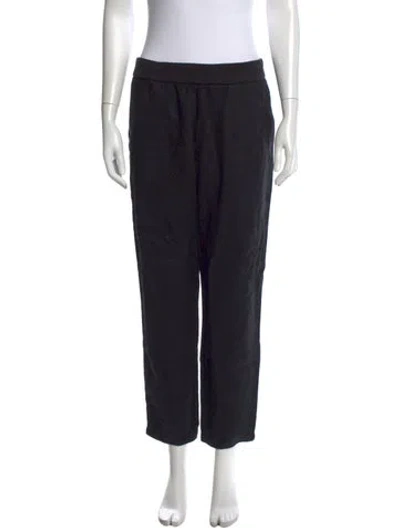 Pre-owned James Perse Linen Straight Leg Pants In Black