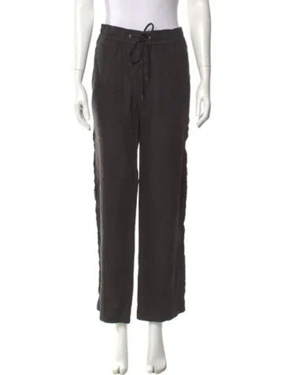 Pre-owned James Perse Linen Straight Leg Pants In Gray