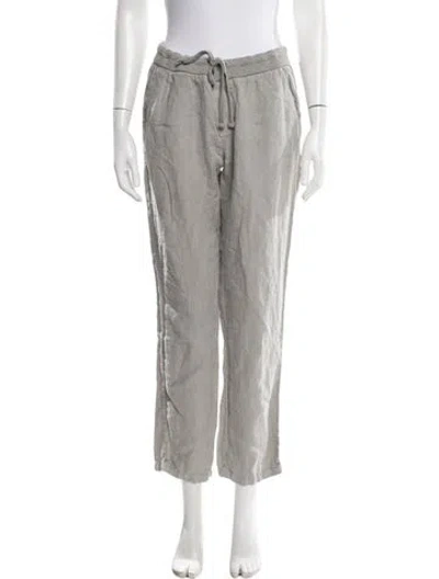 Pre-owned James Perse Linen Straight Leg Pants W/ Tags In Grey