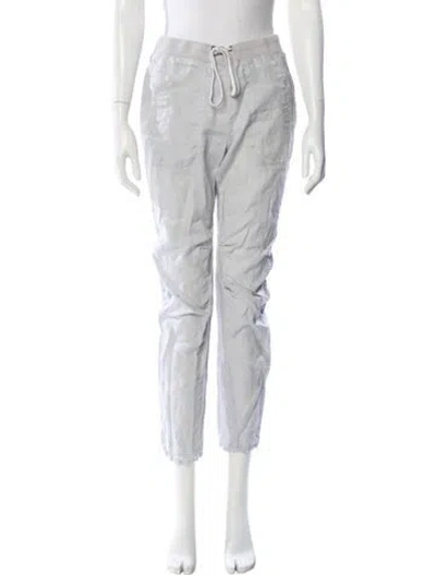 Pre-owned James Perse Linen Straight Leg Pants In White