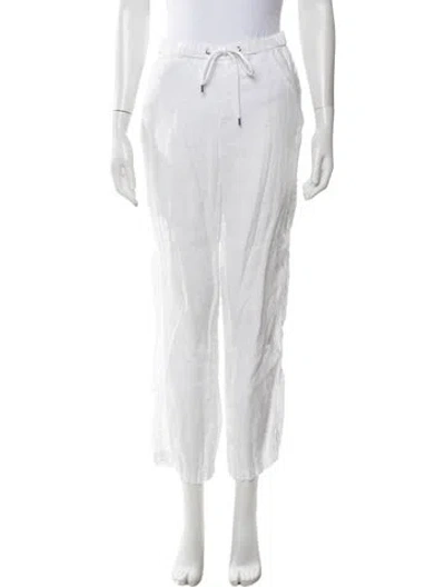 Pre-owned James Perse Linen Straight Leg Pants In White