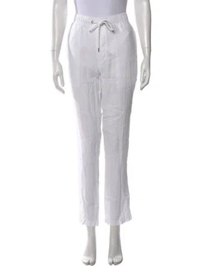 Pre-owned James Perse Linen Straight Leg Pants In White