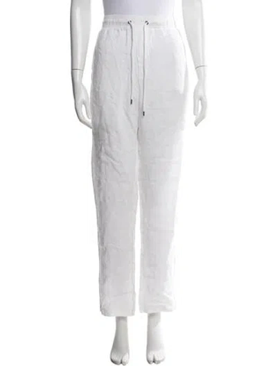 Pre-owned James Perse Linen Straight Leg Pants In White