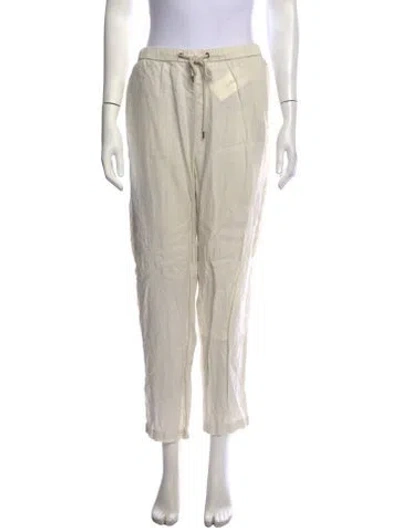 Pre-owned James Perse Linen Straight Leg Pants In White