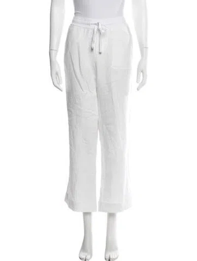 Pre-owned James Perse Linen Straight Leg Pants In White