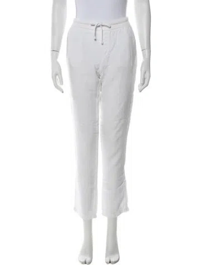 Pre-owned James Perse Linen Straight Leg Pants In White