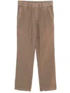 James Perse Linen Straight-leg Trousers In 褐色
