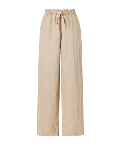 James Perse Linen Straight-leg Pants In Multi