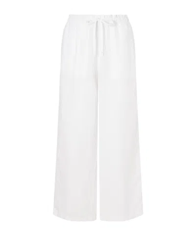 James Perse Linen Straight-leg Pants In White