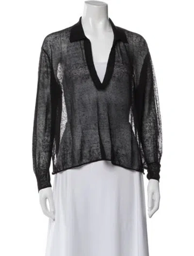 Pre-owned James Perse Linen Sweater In Black