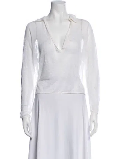 Pre-owned James Perse Linen Sweater In White