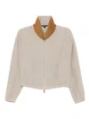 James Perse Linen Track Jacket In Neutral