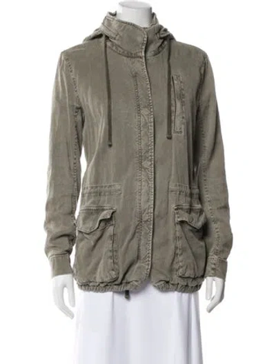 Pre-owned James Perse Linen Utility Jacket In Gray