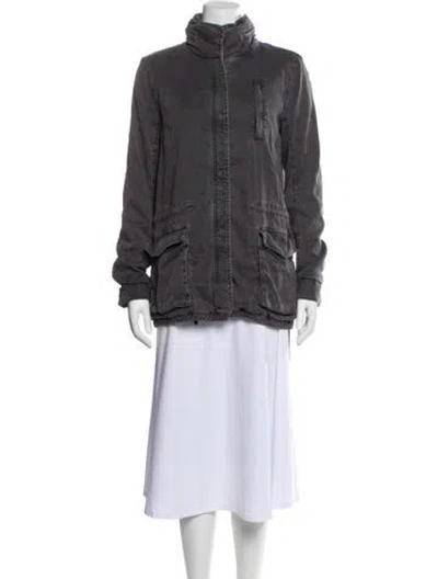 Pre-owned James Perse Linen Utility Jacket In Gray