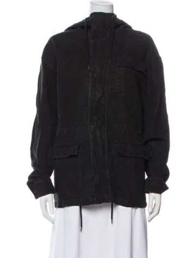 Pre-owned James Perse Linen Utility Jacket In Gray