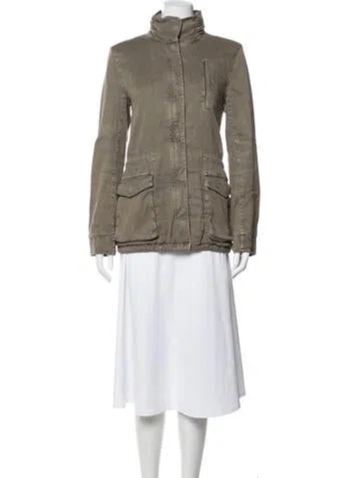 Pre-owned James Perse Linen Utility Jacket In Green