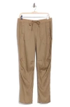 James Perse Linen Utility Pants In Brown