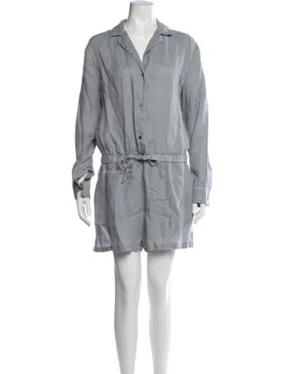 Pre-owned James Perse Linen V-neck Jumpsuit In Gray