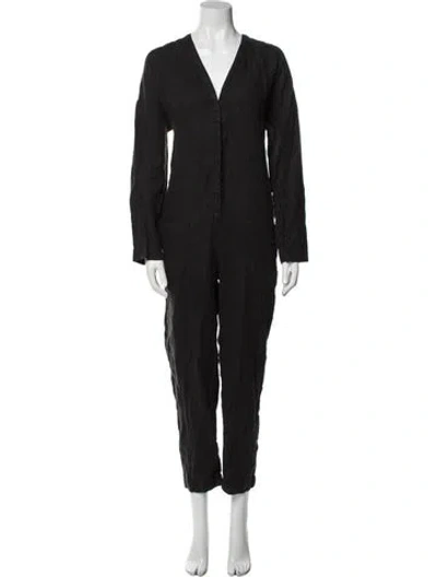 Pre-owned James Perse Linen V-neck Jumpsuit In Multi