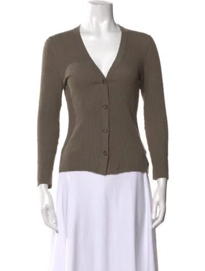 Pre-owned James Perse Linen V-neck Sweater In Grey