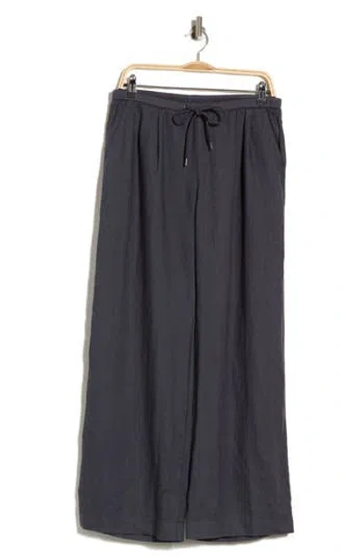 James Perse Linen Wide Leg Pants In Asphalt