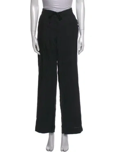 Pre-owned James Perse Linen Wide Leg Pants In Black