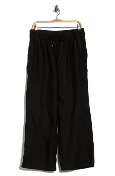 James Perse Linen Wide Leg Pants In Black