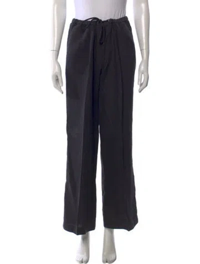 Pre-owned James Perse Linen Wide Leg Pants In Black