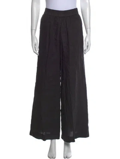 Pre-owned James Perse Linen Wide Leg Pants In Black