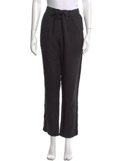 Pre-owned James Perse Linen Wide Leg Pants In Black