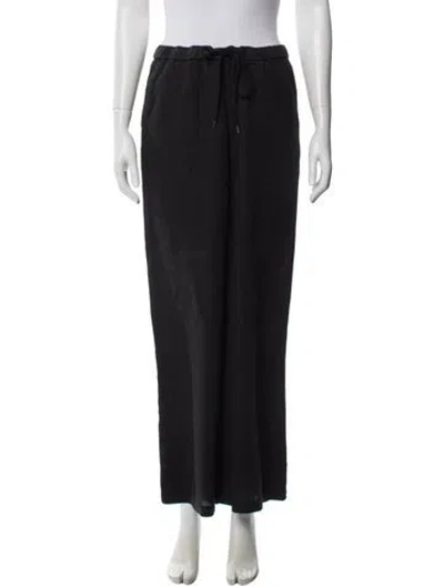Pre-owned James Perse Linen Wide Leg Pants In Black