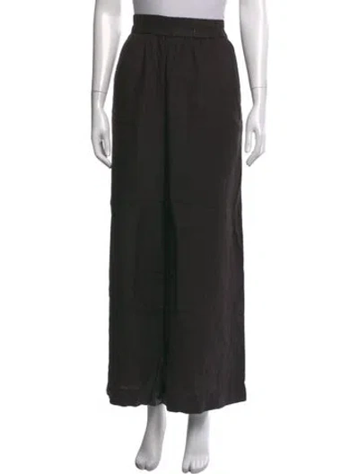 Pre-owned James Perse Linen Wide Leg Pants In Black