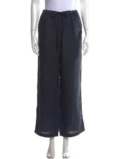 Pre-owned James Perse Linen Wide Leg Pants In Blue