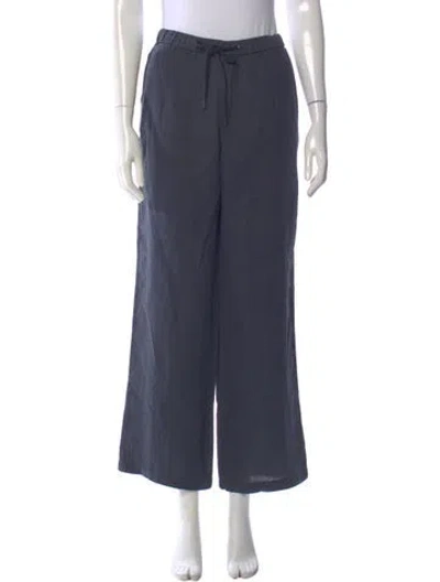 Pre-owned James Perse Linen Wide Leg Pants In Blue
