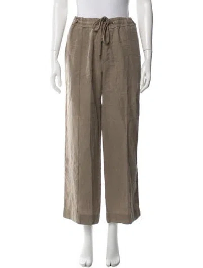 Pre-owned James Perse Linen Wide Leg Pants In Brown