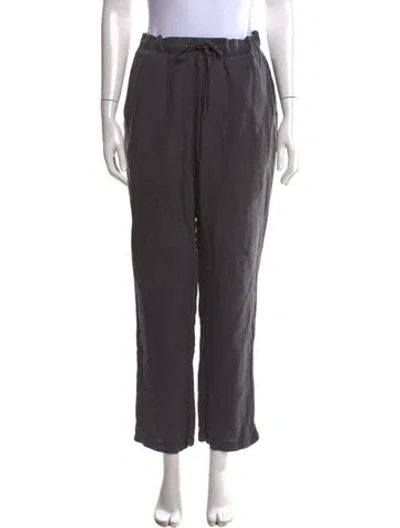 Pre-owned James Perse Linen Wide Leg Pants In Gray