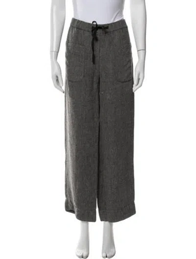 Pre-owned James Perse Linen Wide Leg Pants In Gray