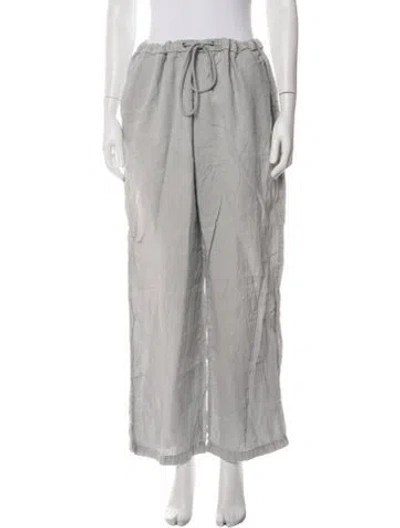 Pre-owned James Perse Linen Wide Leg Pants In Green