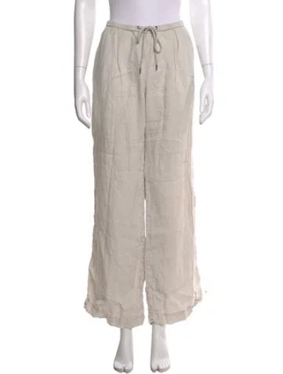 Pre-owned James Perse Linen Wide Leg Pants In Neutral