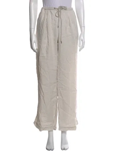 Pre-owned James Perse Linen Wide Leg Pants In Neutral