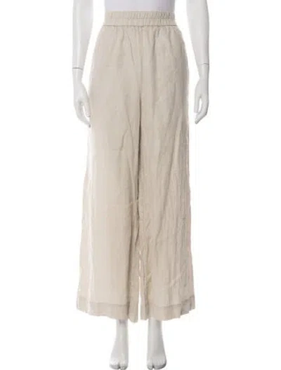 Pre-owned James Perse Linen Wide Leg Pants In Neutral