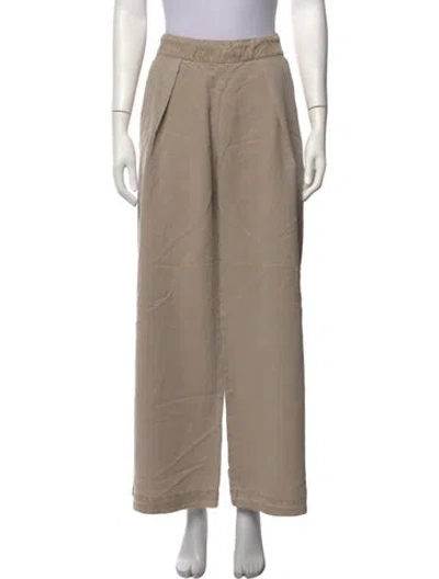 Pre-owned James Perse Linen Wide Leg Pants In Neutrals